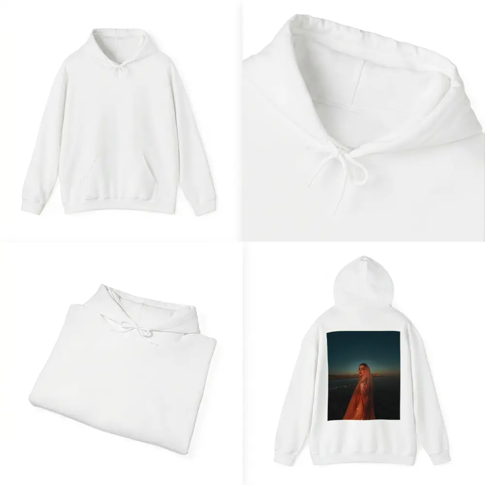 Woman Glittering Gown Ocean Sunset Shore – Hoodies