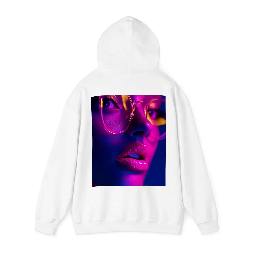 Neon Woman Portrait Pink Purple Blue Light – Hoodies