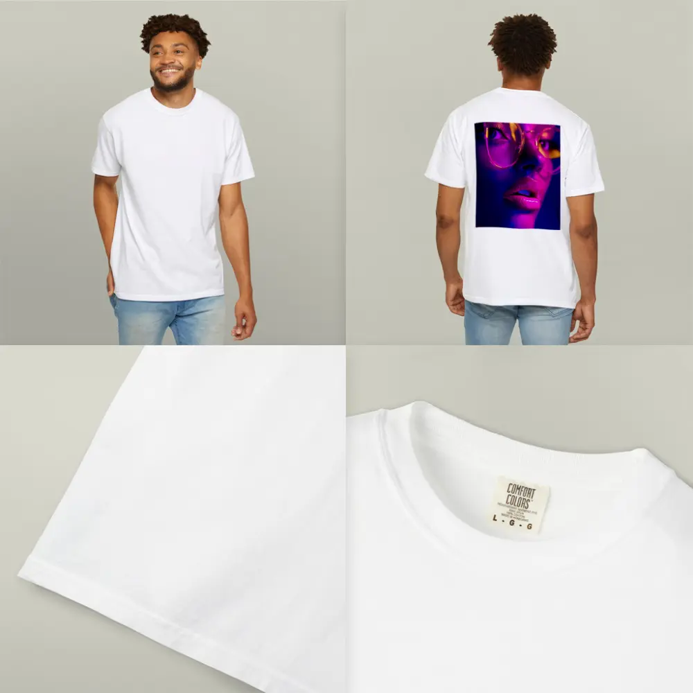 Neon Woman Portrait Pink Purple Blue Light – T-Shirts