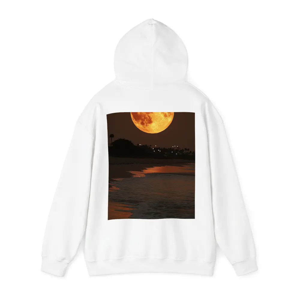 Full Moon Rising Over Coastal Beach Night – Hoodies