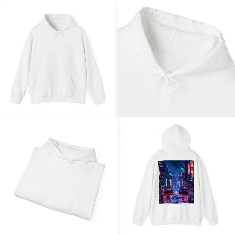Supercars Racing Neon Cyberpunk City Night – Hoodies