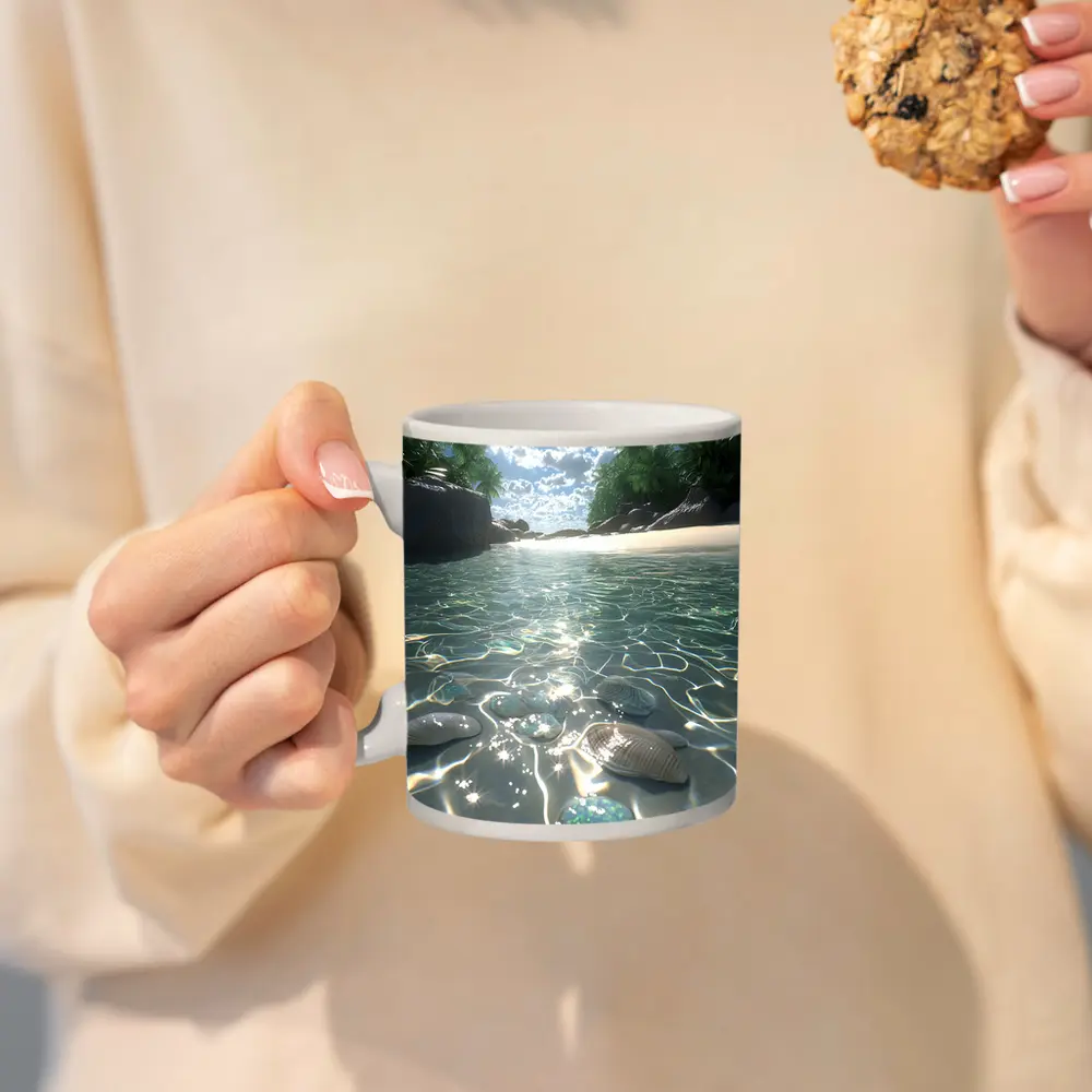 Tropical Beach Clear Water Shells Sunshine – Mugs