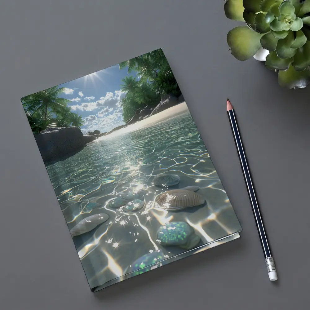 Tropical Beach Clear Water Shells Sunshine – Notebooks