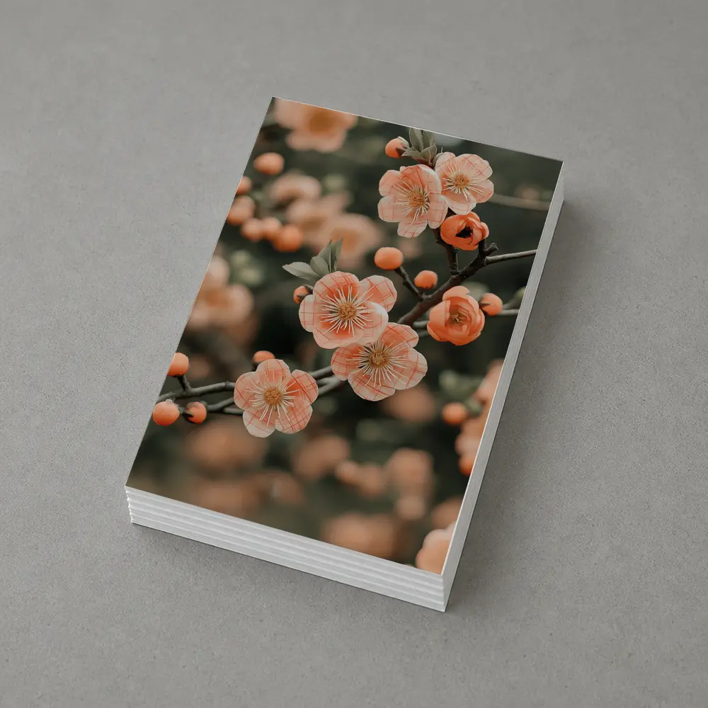 Peach Cherry Blossoms Branch Soft Bokeh – Postcards