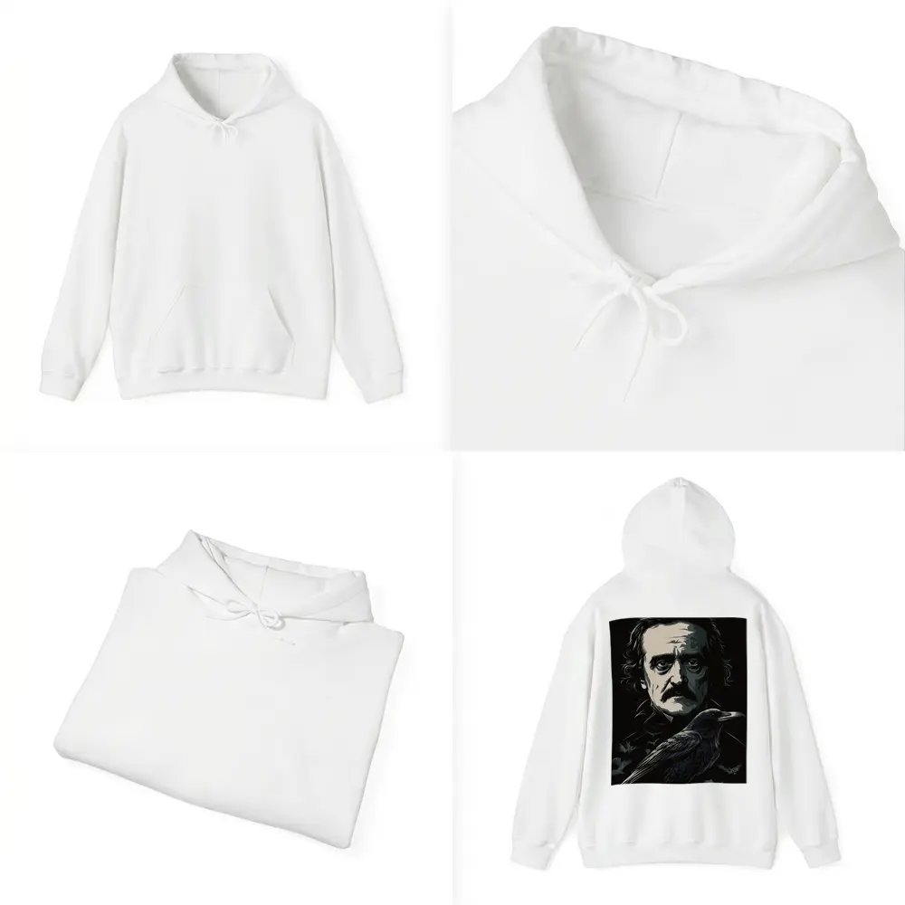 Edgar Allan Poe Dark Portrait With Raven – Hoodies