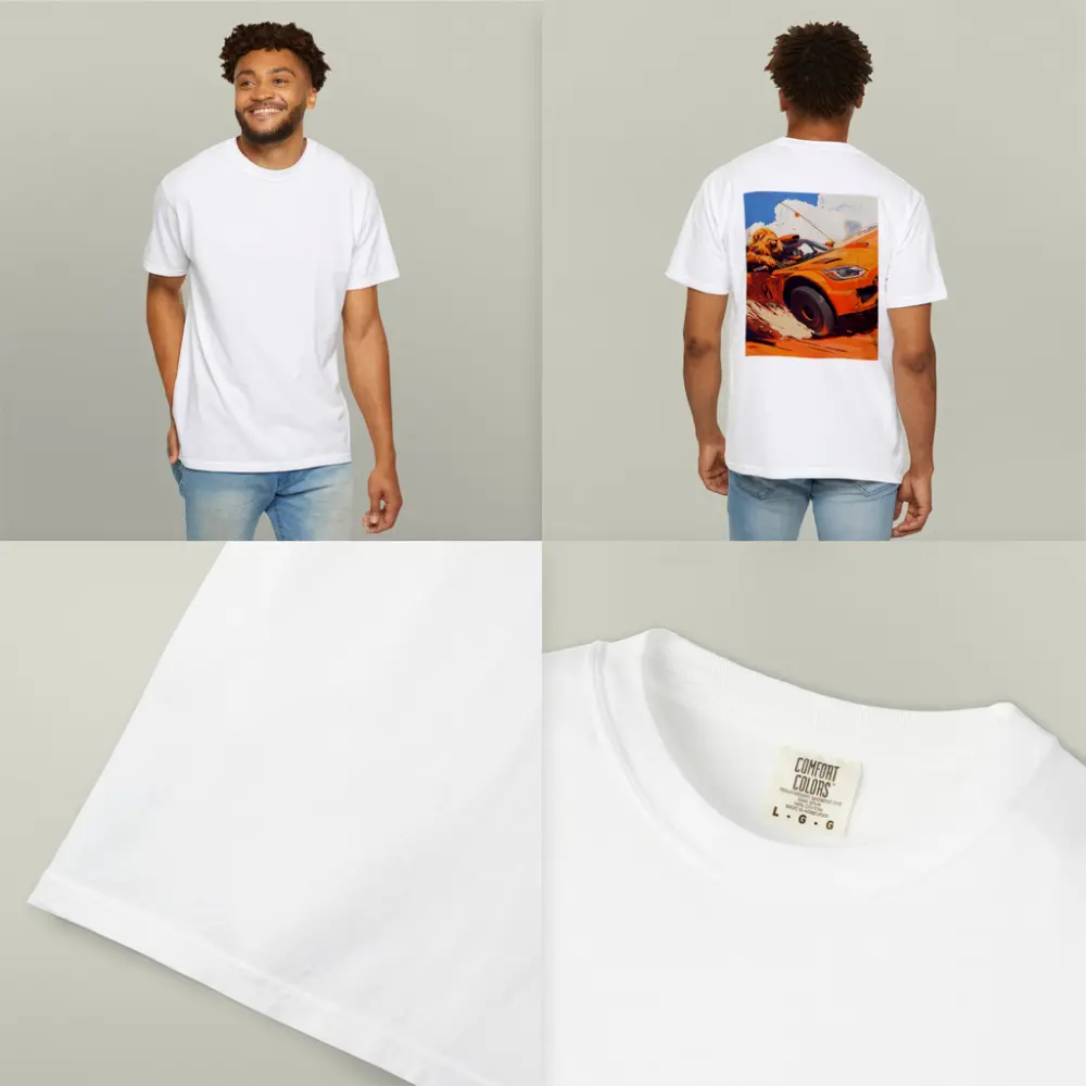 Lion Driving Orange Sports Car Racing – T-Shirts