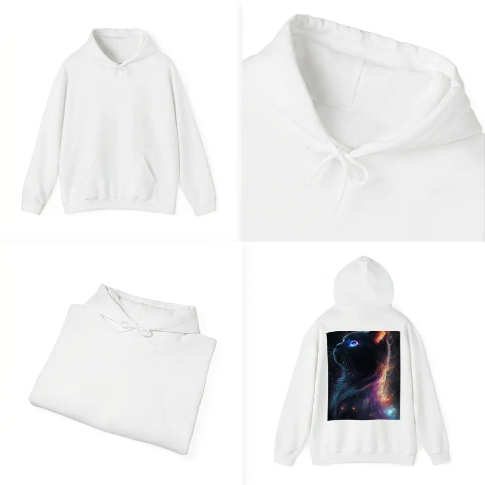 Black Cat Galaxy Space Cosmic Fantasy Art – Hoodies