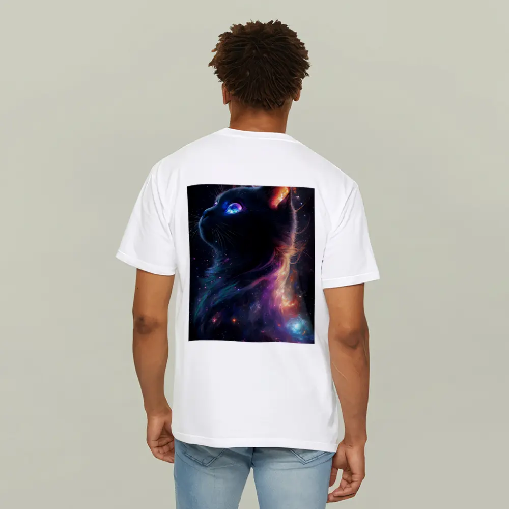 Black Cat Galaxy Space Cosmic Fantasy Art – T-Shirts