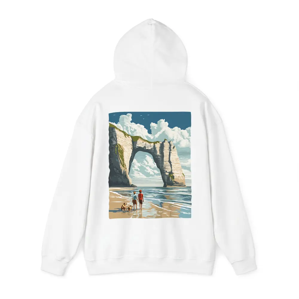 Etretat Cliffs Beach Walk Retro Travel Art – Hoodies