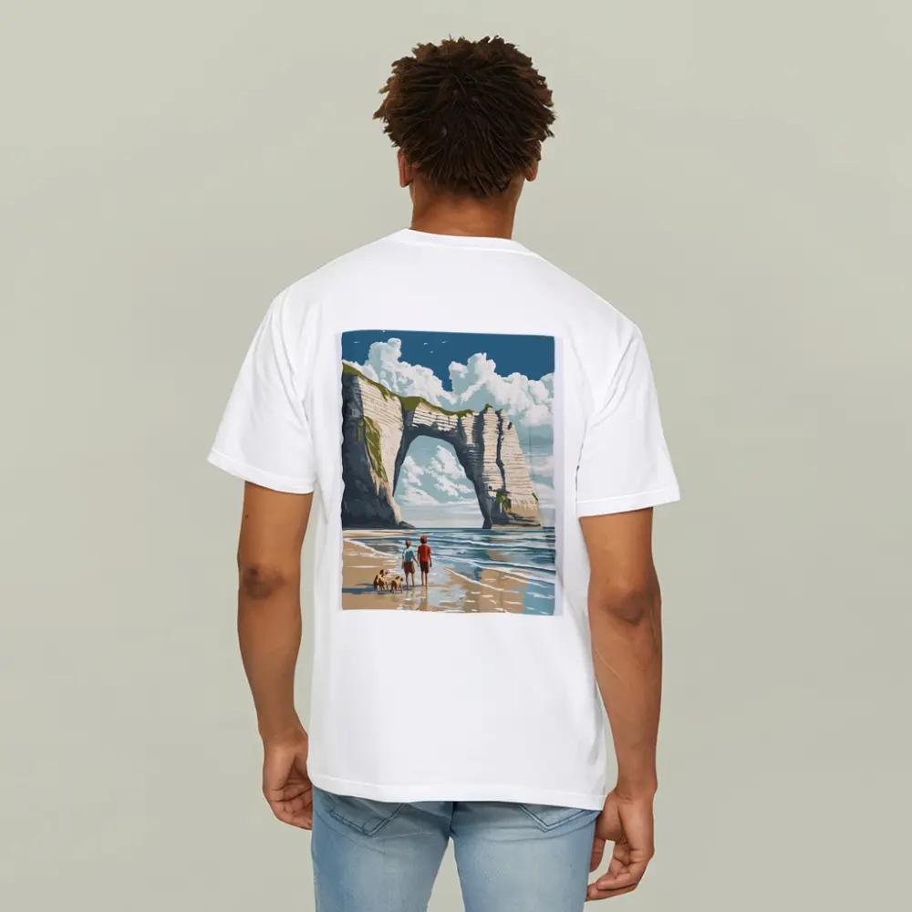 Etretat Cliffs Beach Walk Retro Travel Art – T-Shirts