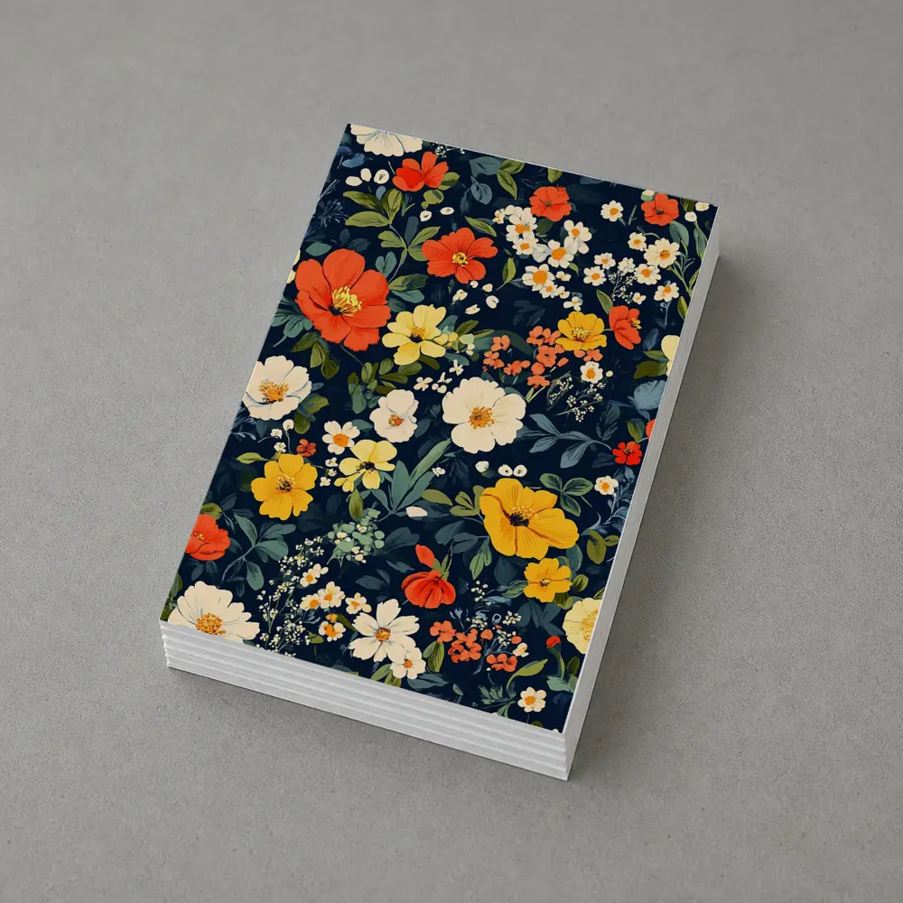 Bold Floral Pattern on Dark Navy Background – Postcards