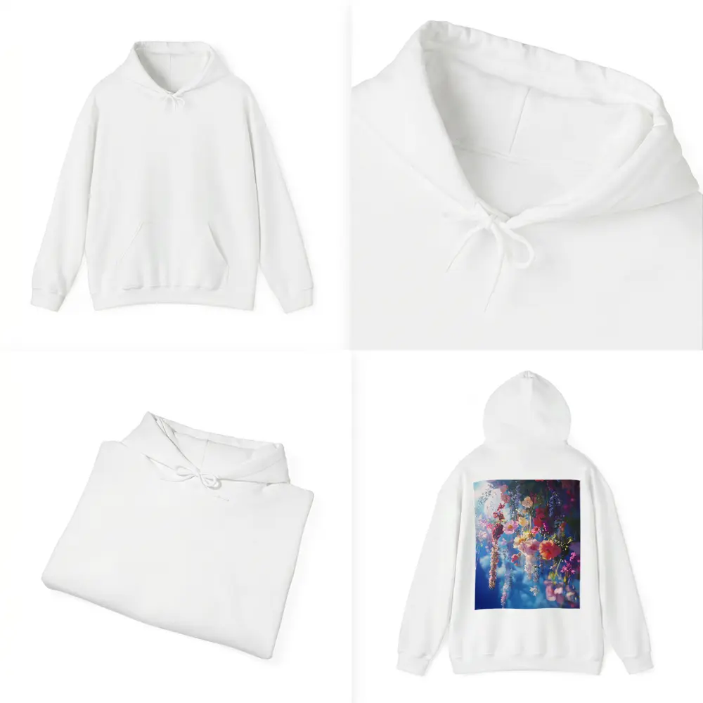 Hanging Mixed Flowers Blue Sky Background – Hoodies