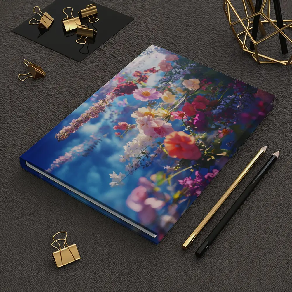 Hanging Mixed Flowers Blue Sky Background – Notebooks