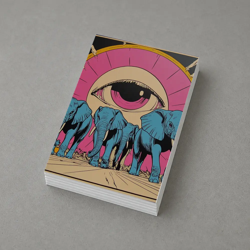 Blue Elephants Giant Eye Pop Art – Postcards