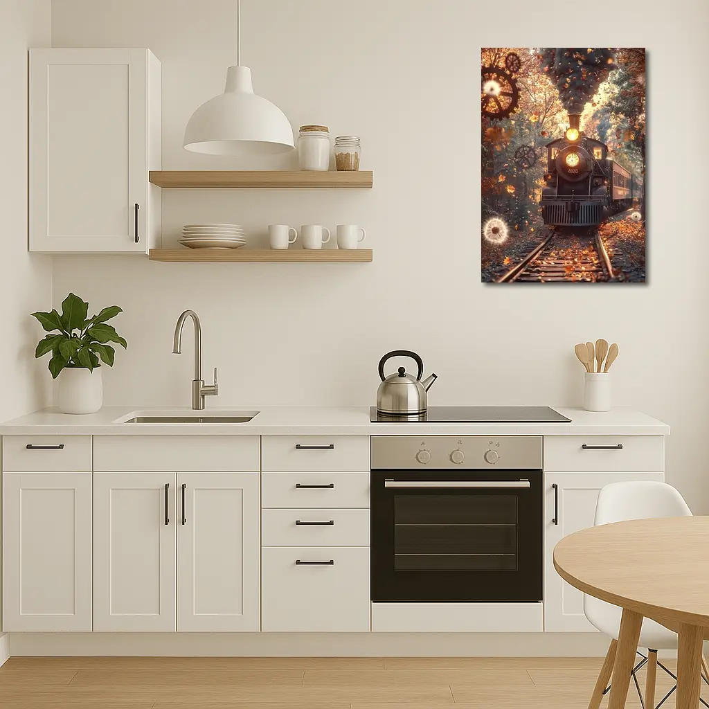 Vintage Steam Train Autumn Forest Steampunk – Wall Art
