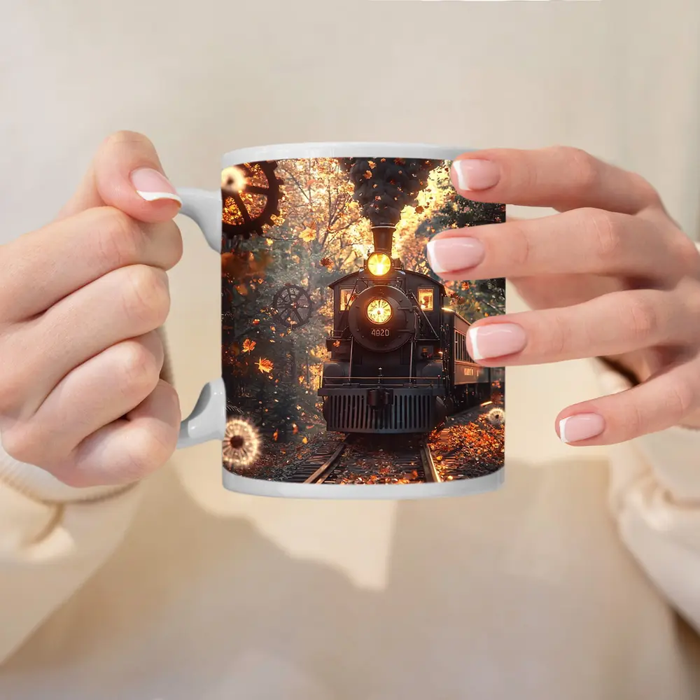 Vintage Steam Train Autumn Forest Steampunk – Mugs