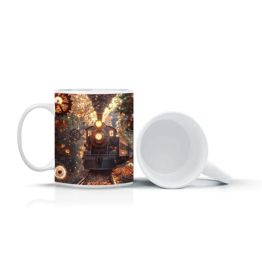 Vintage Steam Train Autumn Forest Steampunk – Mugs