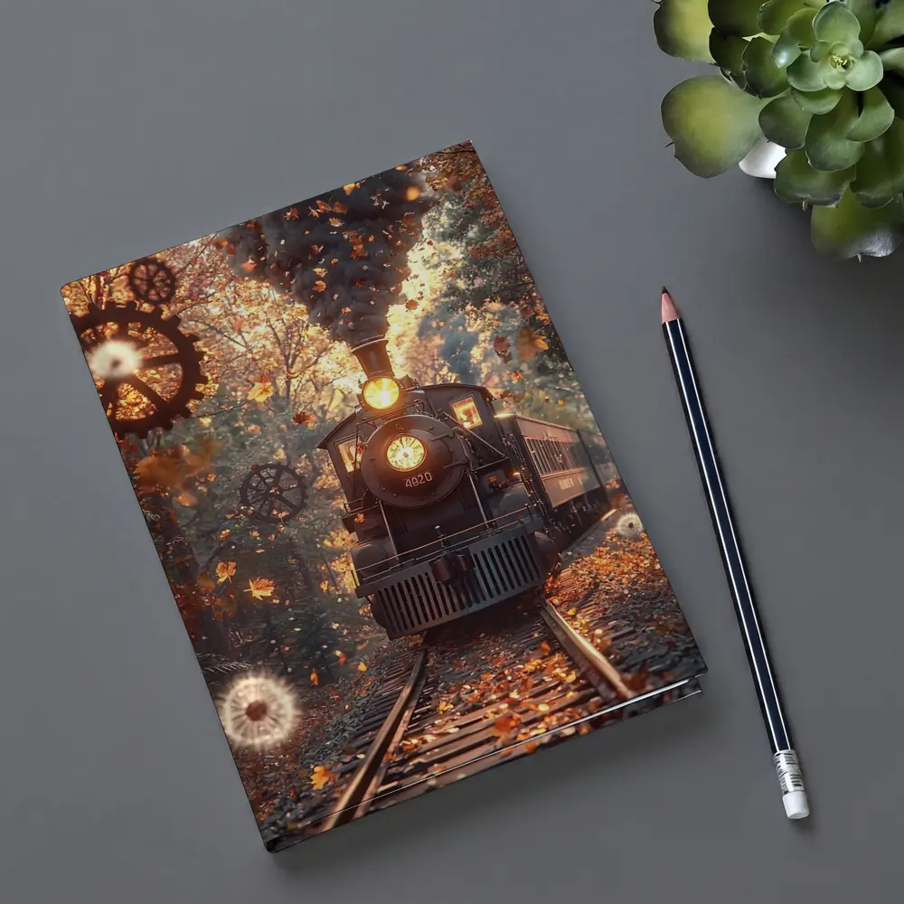 Vintage Steam Train Autumn Forest Steampunk – Notebooks