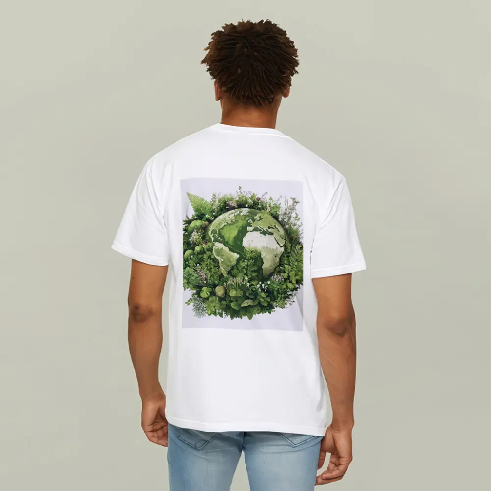 Green Earth Globe Surrounded By Lush Plants – T-Shirts
