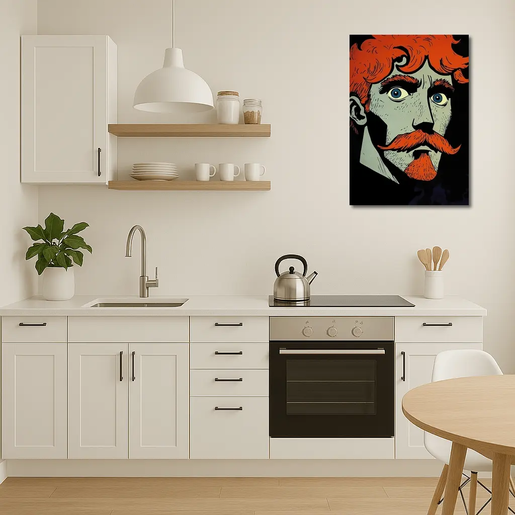 Red Haired Man Comic Art Dark Background – Wall Art