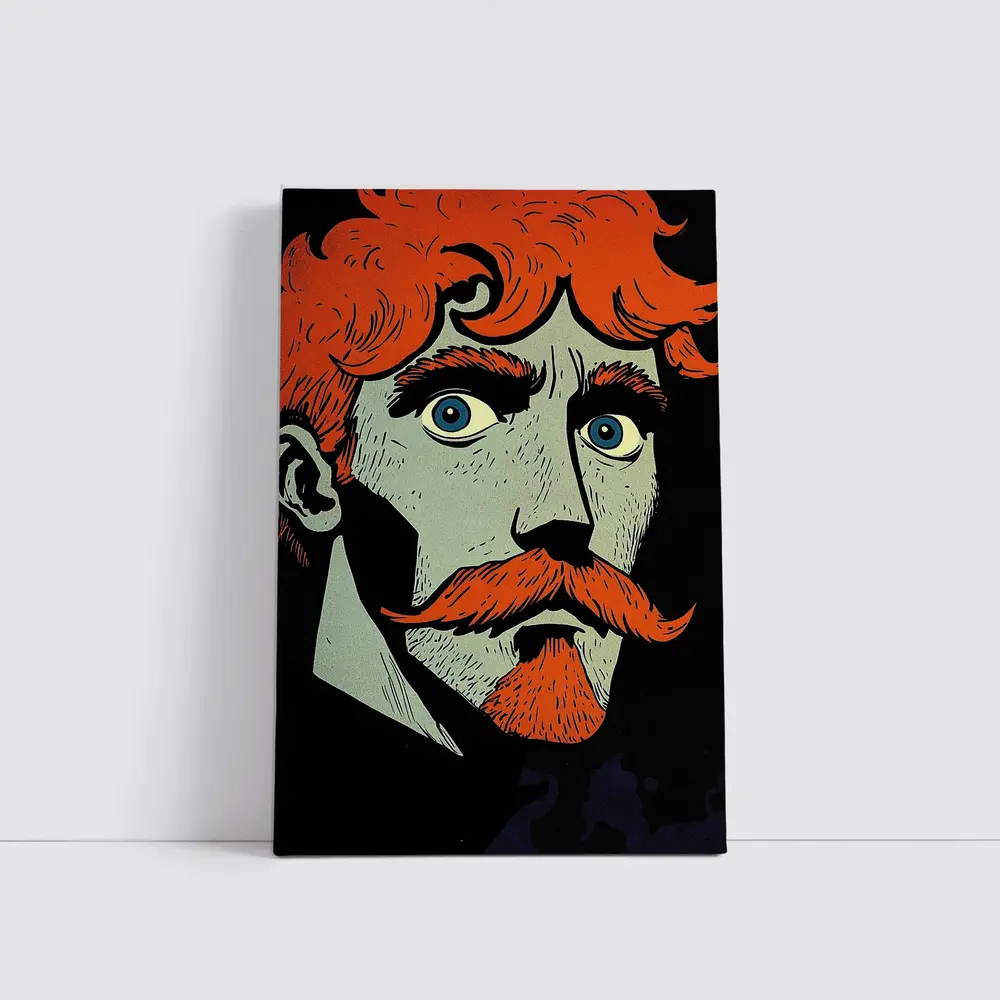 Red Haired Man Comic Art Dark Background – Wall Art