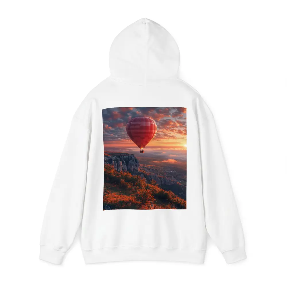 Red Hot Air Balloon Sunset Mountain Valley – Hoodies