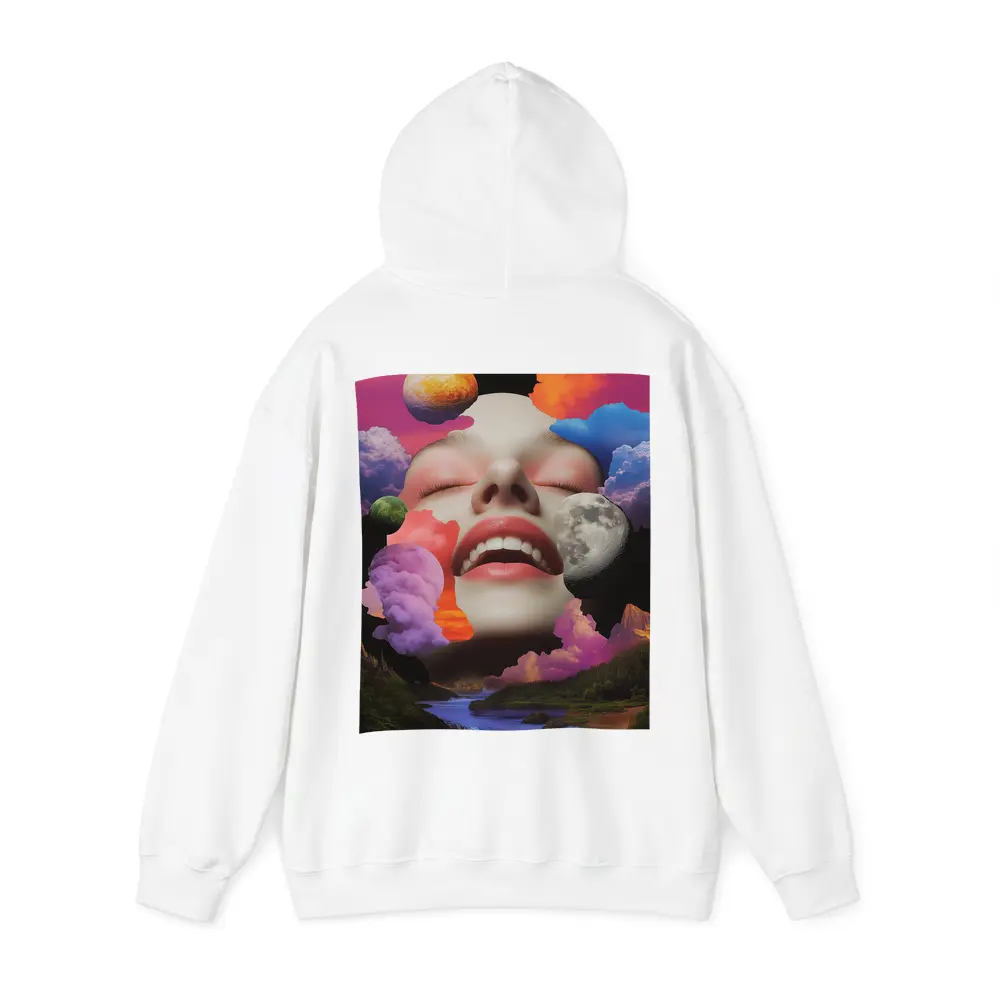 Surreal Woman Face Colorful Cloud Collage Art – Hoodies
