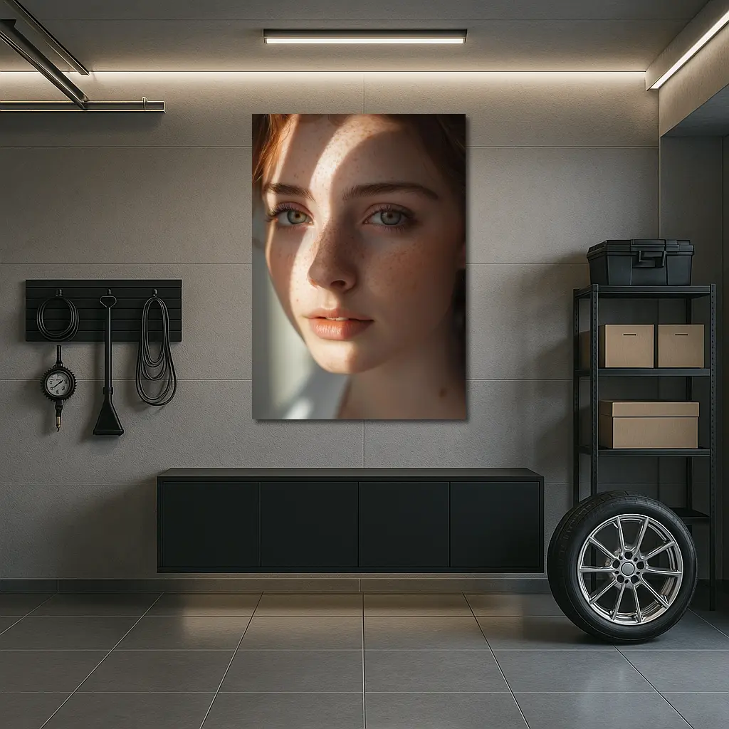 Young Woman With Freckles Soft Light – Wall Art