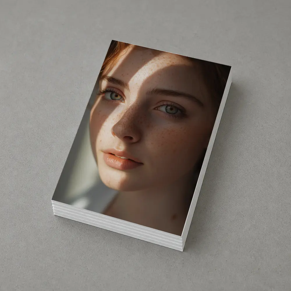 Young Woman With Freckles Soft Light – Postcards