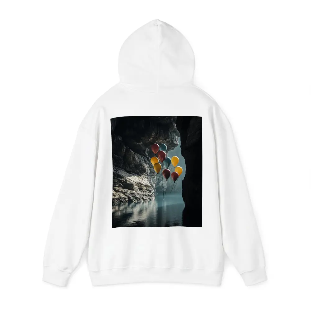 Colorful Balloons Floating Inside Dark Cave – Hoodies