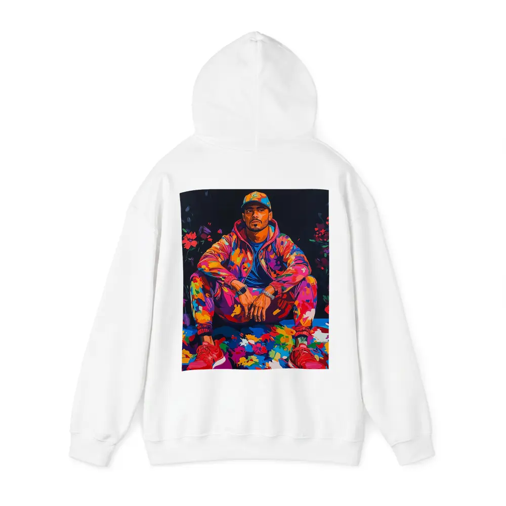 Colorful Man Portrait Pop Art Flowers – Hoodies