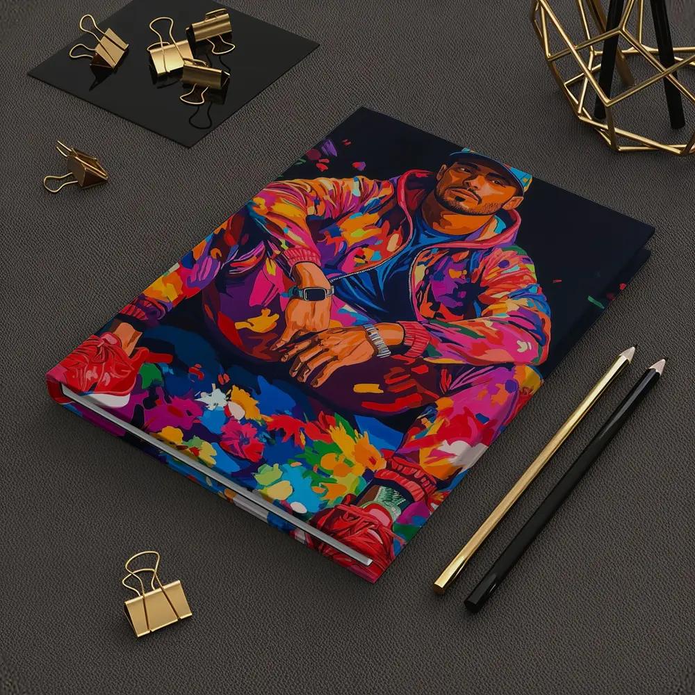 Colorful Man Portrait Pop Art Flowers – Notebooks