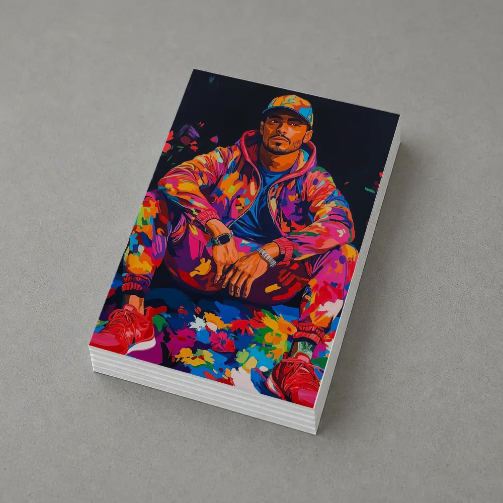 Colorful Man Portrait Pop Art Flowers – Postcards
