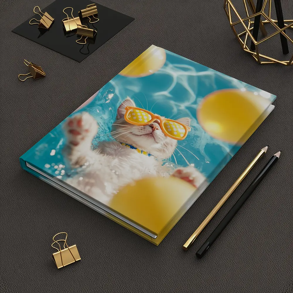 Cool Cat Sunglasses Swimming Pool Summer – Notebooks