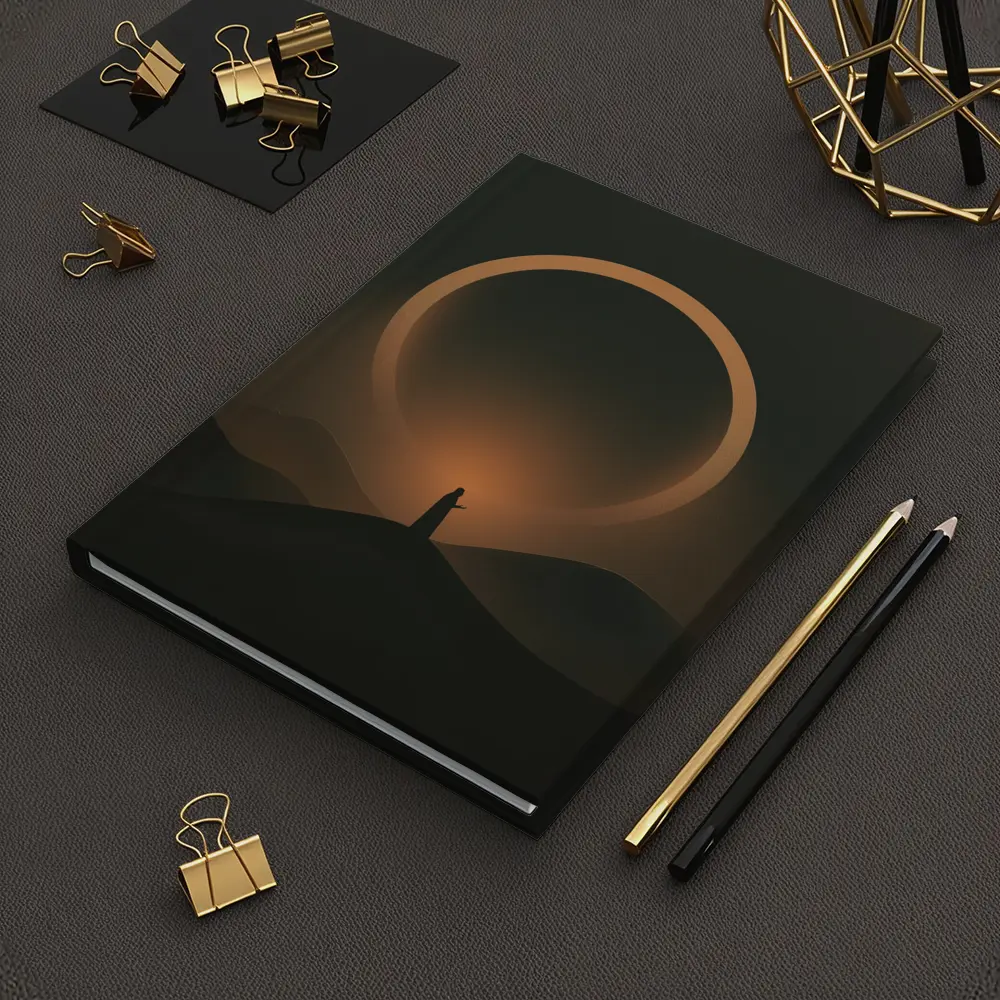 Lone Figure Desert Eclipse Glowing Ring – Notebooks