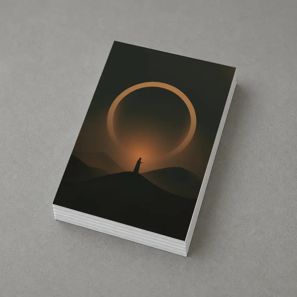 Lone Figure Desert Eclipse Glowing Ring – Postcards