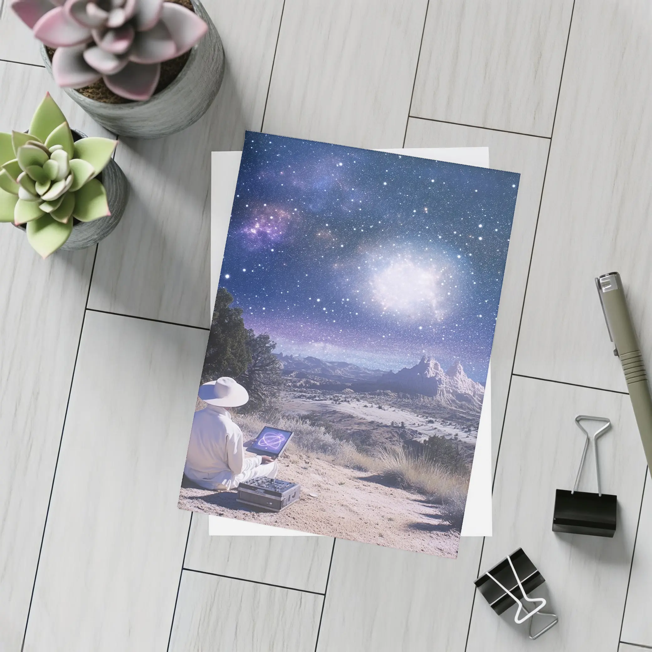 Desert Stargazer Milky Way Night Sky Art – Postcards