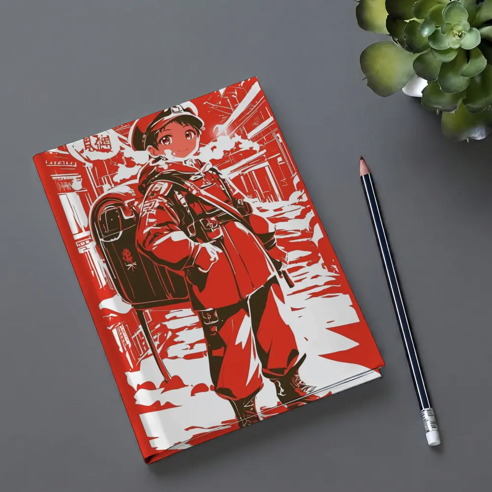 Anime Manga Girl Postal Worker Red City – Notebooks