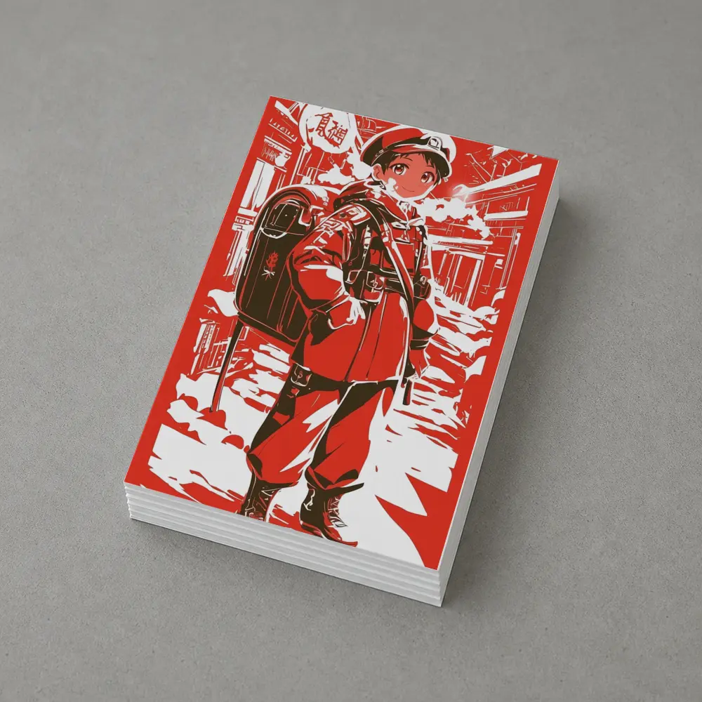 Anime Manga Girl Postal Worker Red City – Postcards
