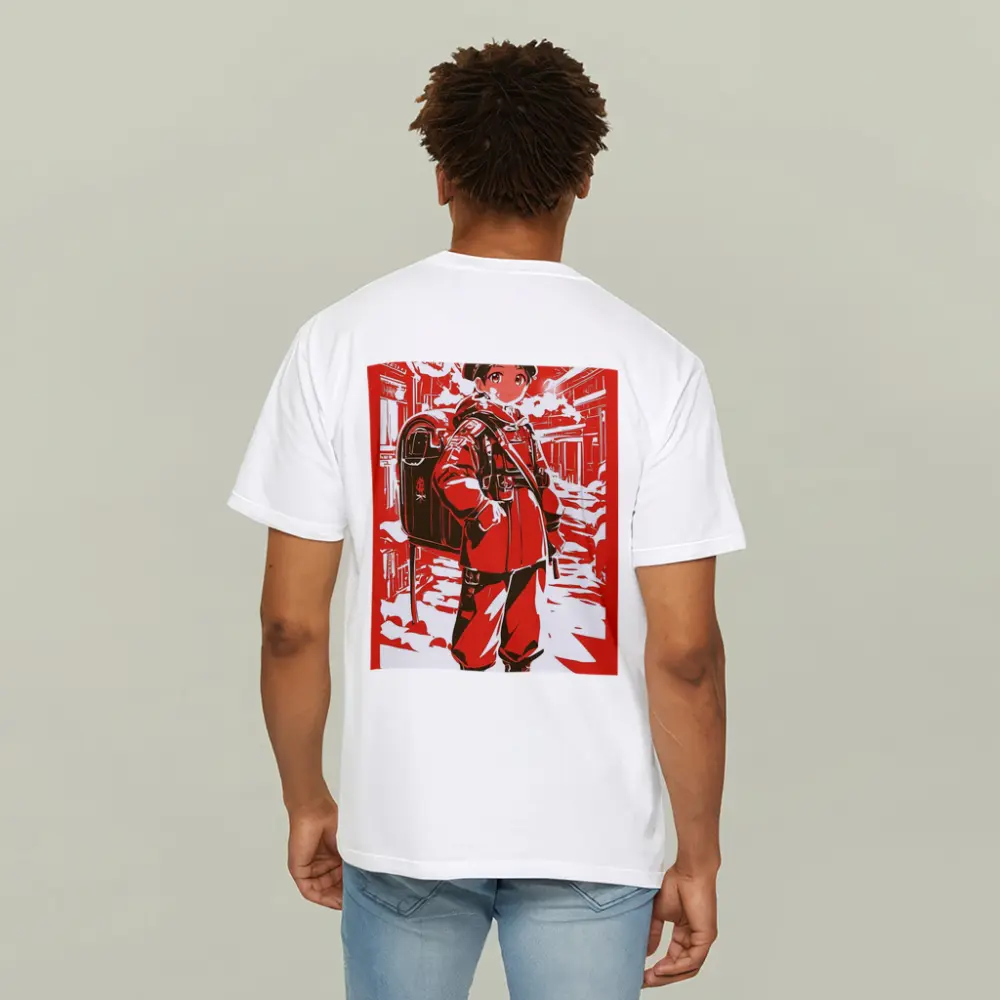 Anime Manga Girl Postal Worker Red City – T-Shirts
