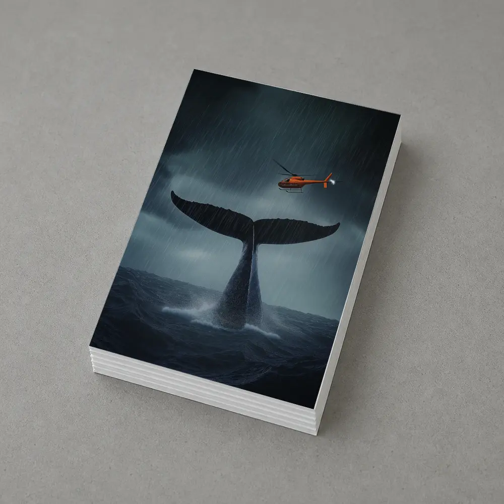 Whale Tail Rising Storm Sea Helicopter – Postcards