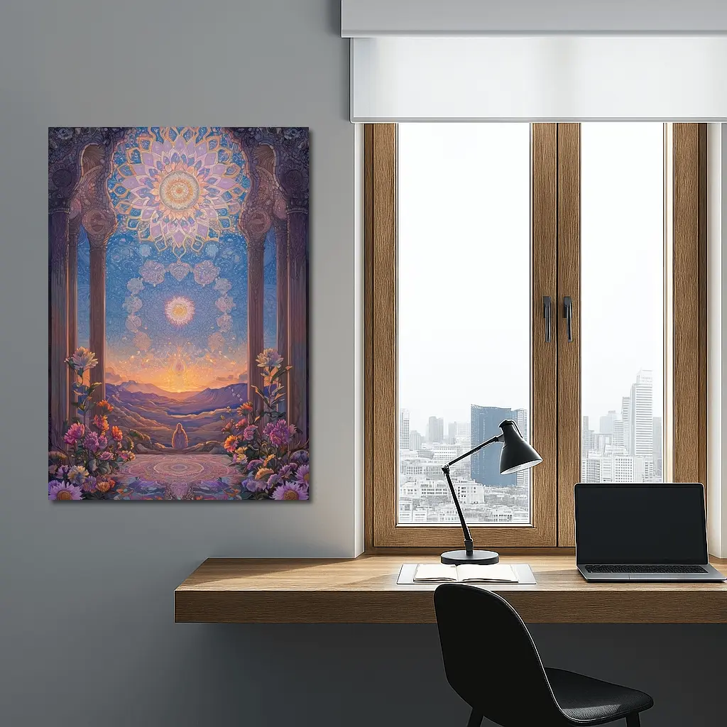 Mandala Arch Floral Mystic Sunset Landscape – Wall Art