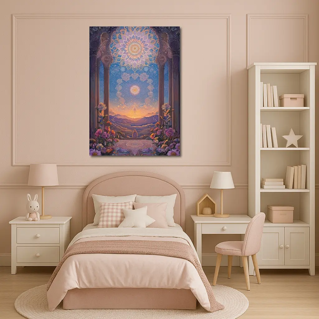 Mandala Arch Floral Mystic Sunset Landscape – Wall Art