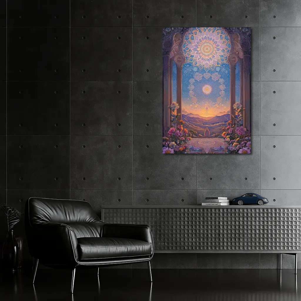 Mandala Arch Floral Mystic Sunset Landscape – Wall Art