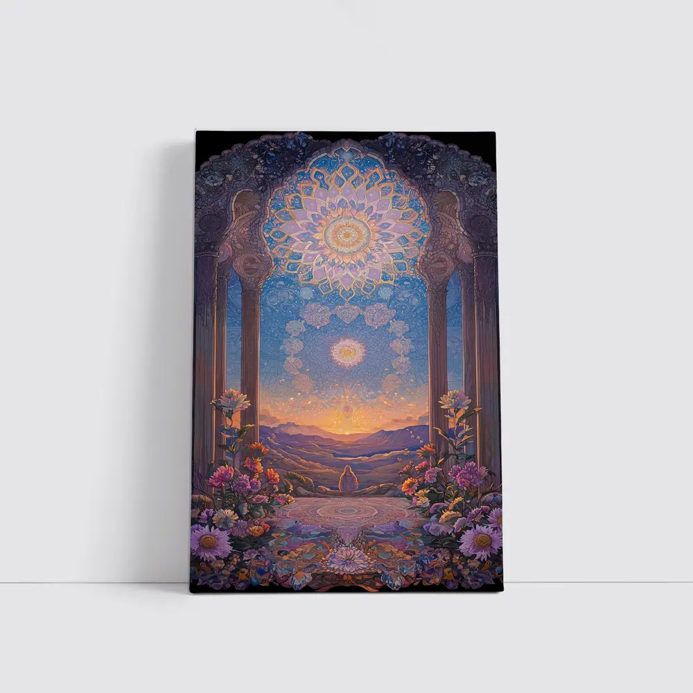 Mandala Arch Floral Mystic Sunset Landscape – Wall Art