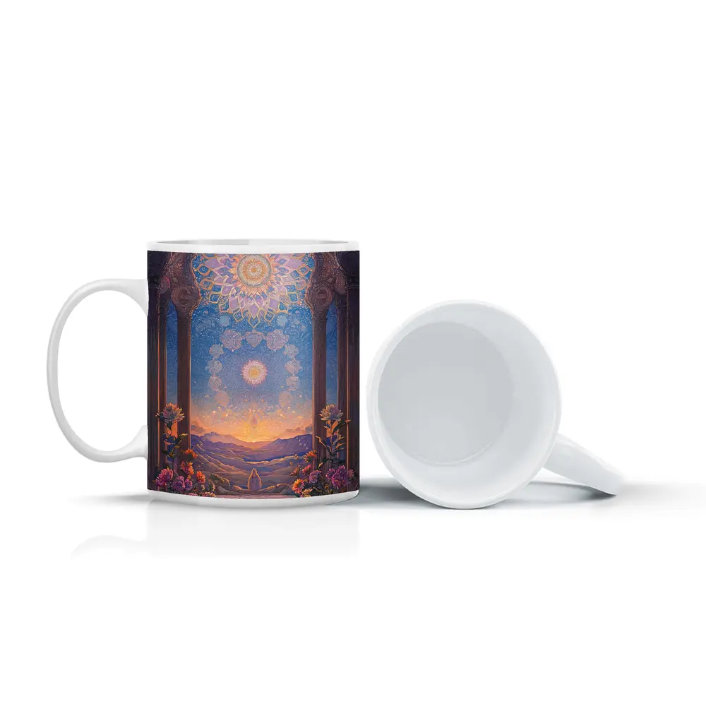 Mandala Arch Floral Mystic Sunset Landscape – Mugs