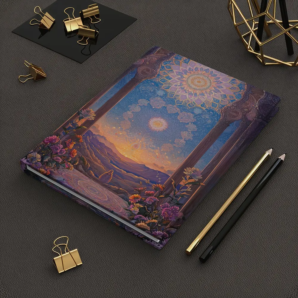Mandala Arch Floral Mystic Sunset Landscape – Notebooks
