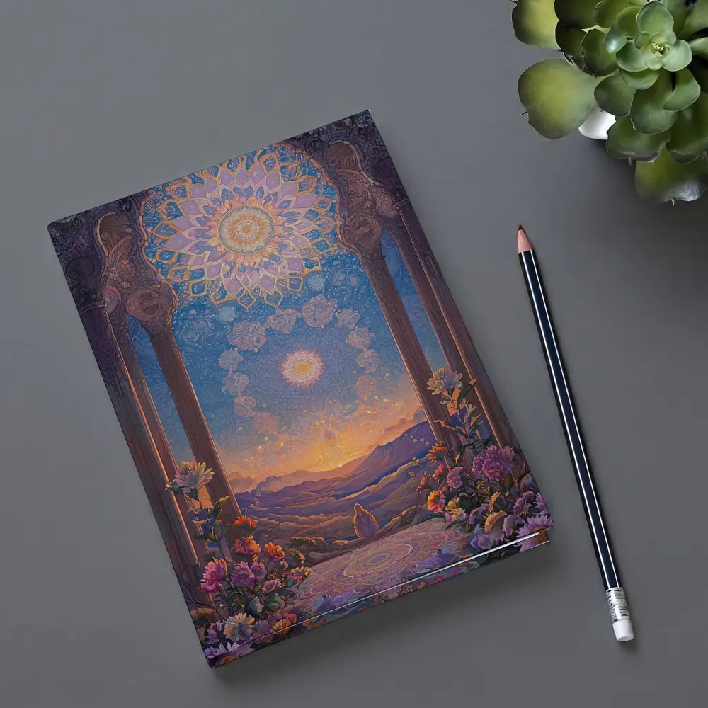 Mandala Arch Floral Mystic Sunset Landscape – Notebooks