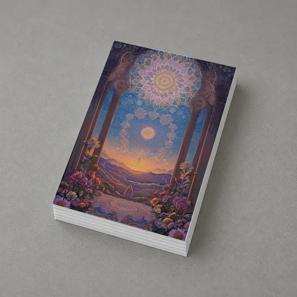 Mandala Arch Floral Mystic Sunset Landscape – Postcards
