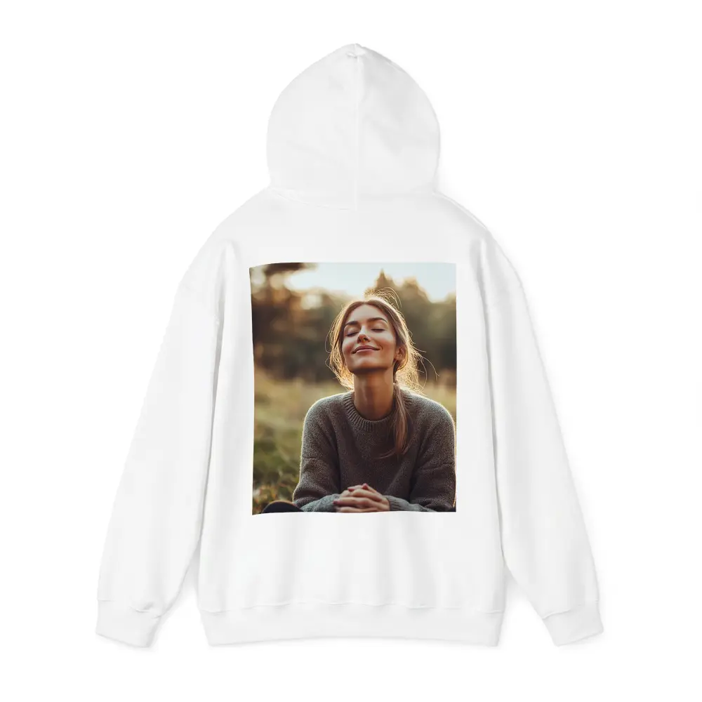 Woman Meditating Outdoors Golden Hour Nature – Hoodies